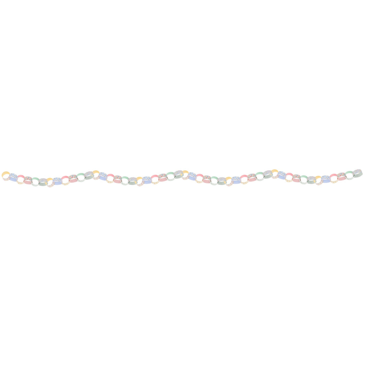 Meri Meri x Liberty scalloped paper chains with colorful floral patterns and pastel colors for party decorations.