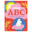 Cover of The Moomin ABC: An Illustrated Alphabet Book featuring Moomintroll sitting on a pink cloud with a sun and red background.