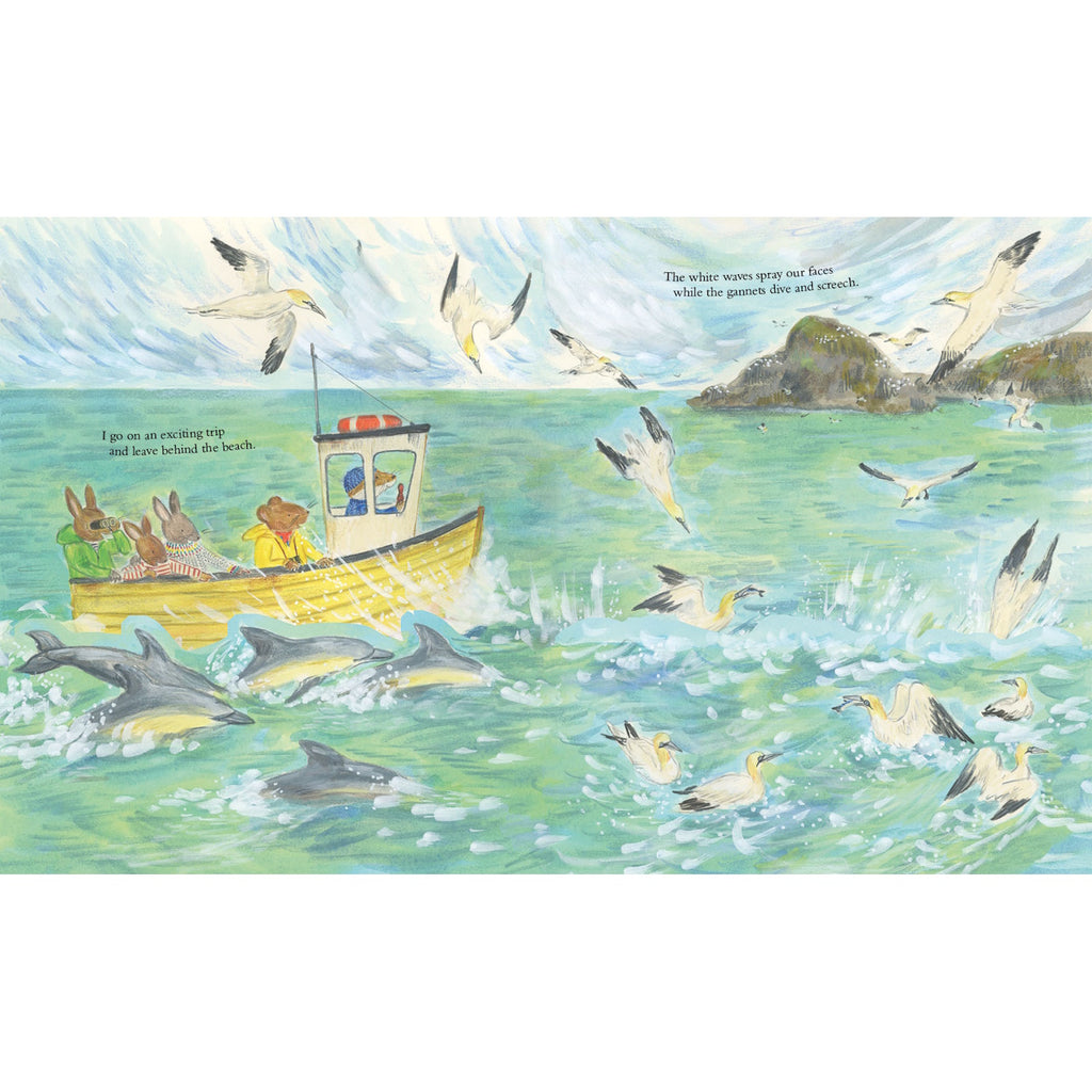 Mouse by the Sea: A Holiday in Nature hardcover children's book, featuring a gentle illustration of a small mouse enjoying a peaceful seaside holiday—an endearing story that encourages mindfulness, nature appreciation, and simple joys for young readers.