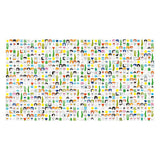 Colorful grid of diverse cartoon faces, each with unique hairstyles and expressions, surrounded by simple icons and patterns on a white background. Playful mood.
