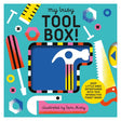 Book cover for 'My Busy Tool Box!' featuring colorful illustrations of tools like a hammer and saw.