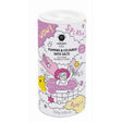 Colorful packaging for Nailmatic Kids Foaming & Coloured Bath Salts. Features playful cartoon of a child in a bathtub with bubbles, stars, and clouds.
