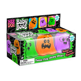 NeeDoh Baby Boos 3-pack packaging featuring green, orange, and purple glow-in-the-dark ghost squishy fidget toys.