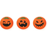Three NeeDoh Teenie Jack-Glow Lantern stress balls featuring orange pumpkin faces with various spooky jack-o'-lantern expressions.