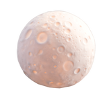 Glowing moon-shaped night light with a textured crater surface against a plain white background.