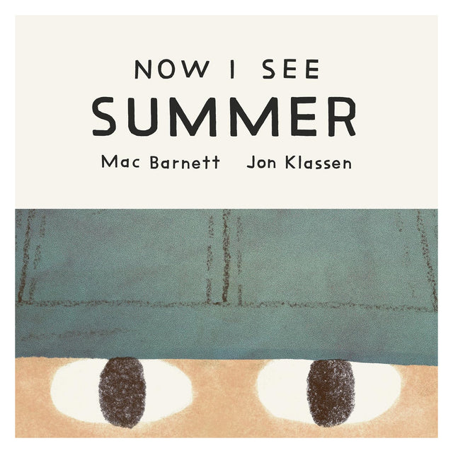 Book cover for 'Now I See Summer' showing a close-up of eyes peering out from under a blue hat brim.