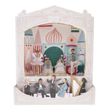 Nutcracker Theatre pop-up advent calendar featuring dancers, orchestra, and palace stage backdrop.