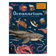 Book cover of "Oceanarium: Welcome to the Museum" featuring detailed illustrations of a whale shark, sea turtle, and octopus.