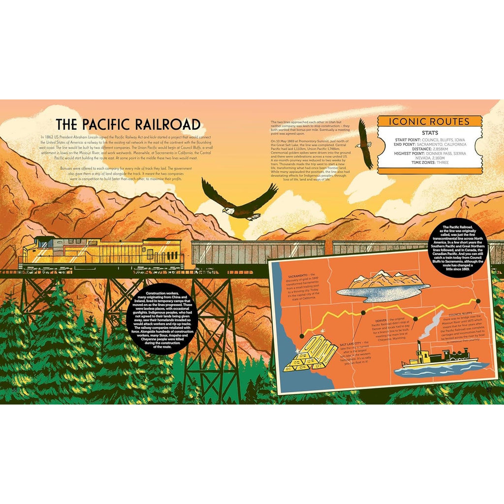 An engaging, illustrated book introducing children to the history, mechanics, and wonder of trains through fun facts and detailed visuals.
