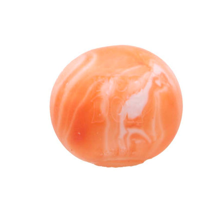 Orange and white marbled Swirl Teenie NeeDoh stress ball fidget toy on a white background.