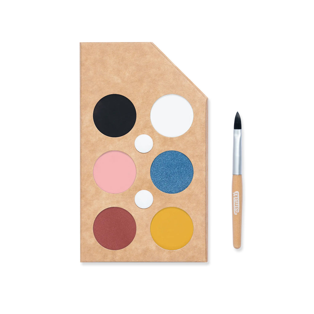 Namaki Face Painting Kit with open palette, paintbrush, and packaging showing pirate face painting design.