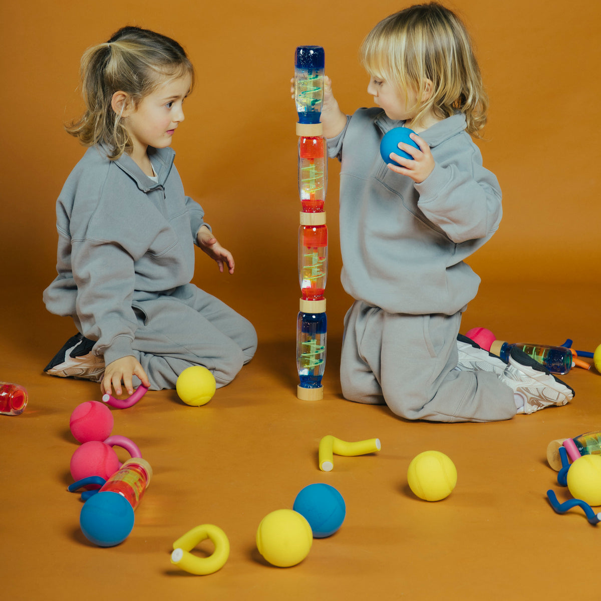 Petit Boum Sensory Move Bottle - Spiral Blue