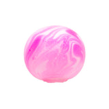 Pink and white Teenie NeeDoh Swirl squishy stress ball with a marbled pattern on a white background.