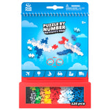 Plus-Plus Puzzle by Number Transportation Activity Pad with 125 pieces to build 2D and 3D airplanes and vehicles.