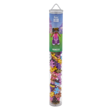 Clear tube containing colorful interlocking puzzle pieces with a label showing a blocky princess figure and castle. The label says "Princess".