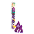 Plus-Plus Gorilla building set with a purple 3D brick gorilla holding a banana and its clear storage tube packaging.