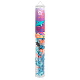 Plus-Plus Manta Ray building set tube with blue, orange, and black interlocking pieces for kids' creative construction.