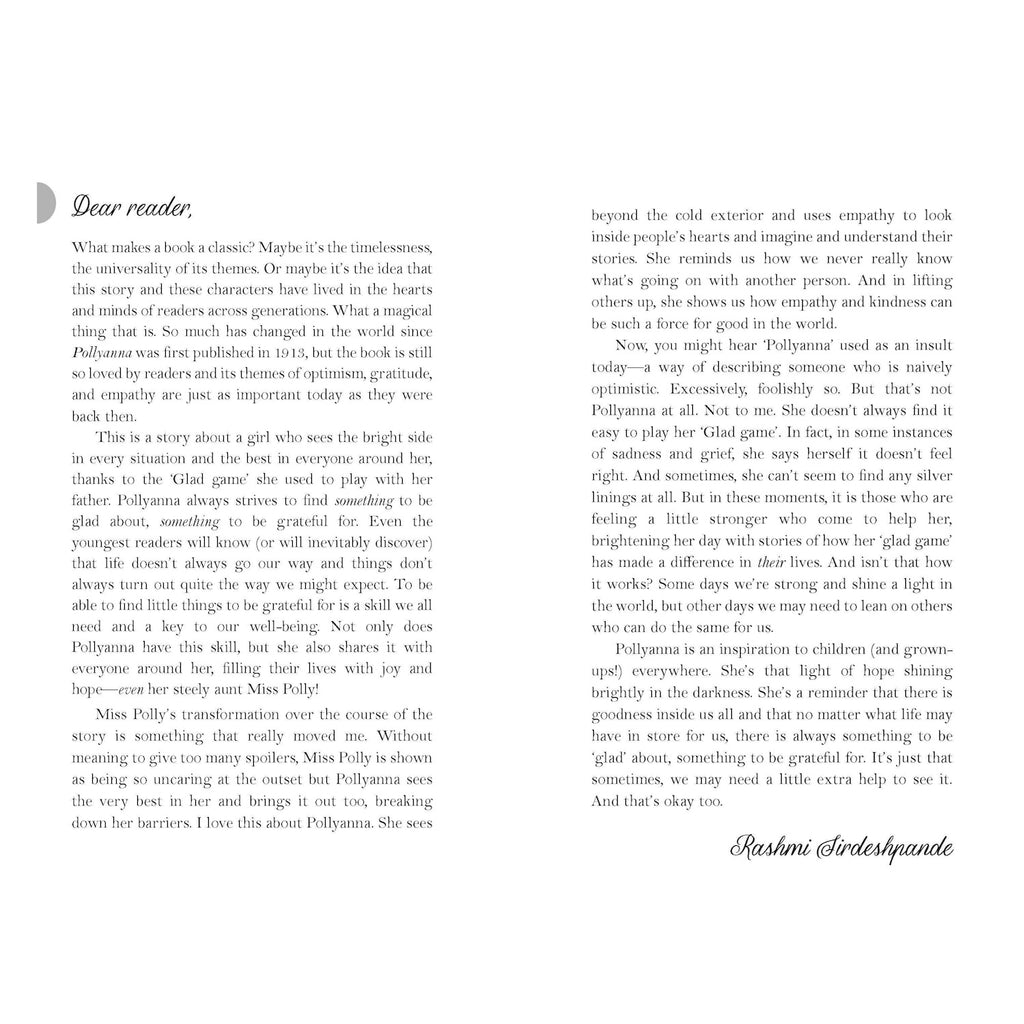 Featuring the timeless story of a cheerful orphan who transforms lives with her optimism, presented in a beautifully bound collector’s format.