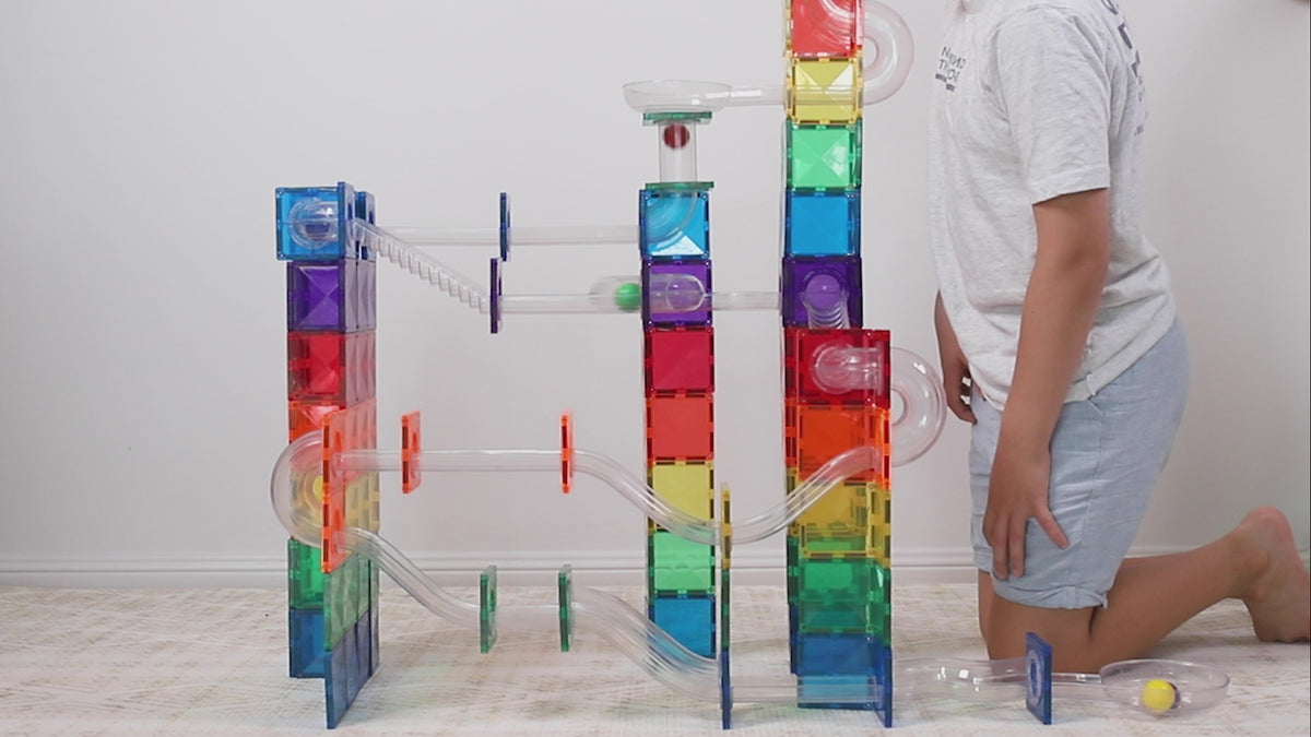 CONNETIX Magnetic Tiles RAINBOW Ball Run Pack 92 pcs.
