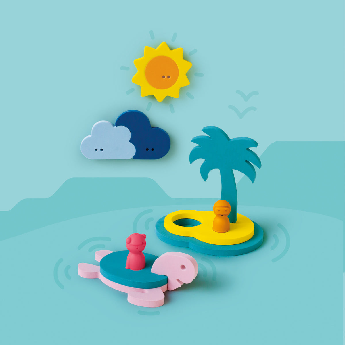 Quut Bath Toy Puzzle Friends Treasure Island