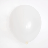 Single inflated solid white party balloon set against a plain white backdrop.