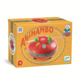Djeco Animambo steel tongue drum for kids in colorful packaging with mallets, musical toy for ages 5 and up.