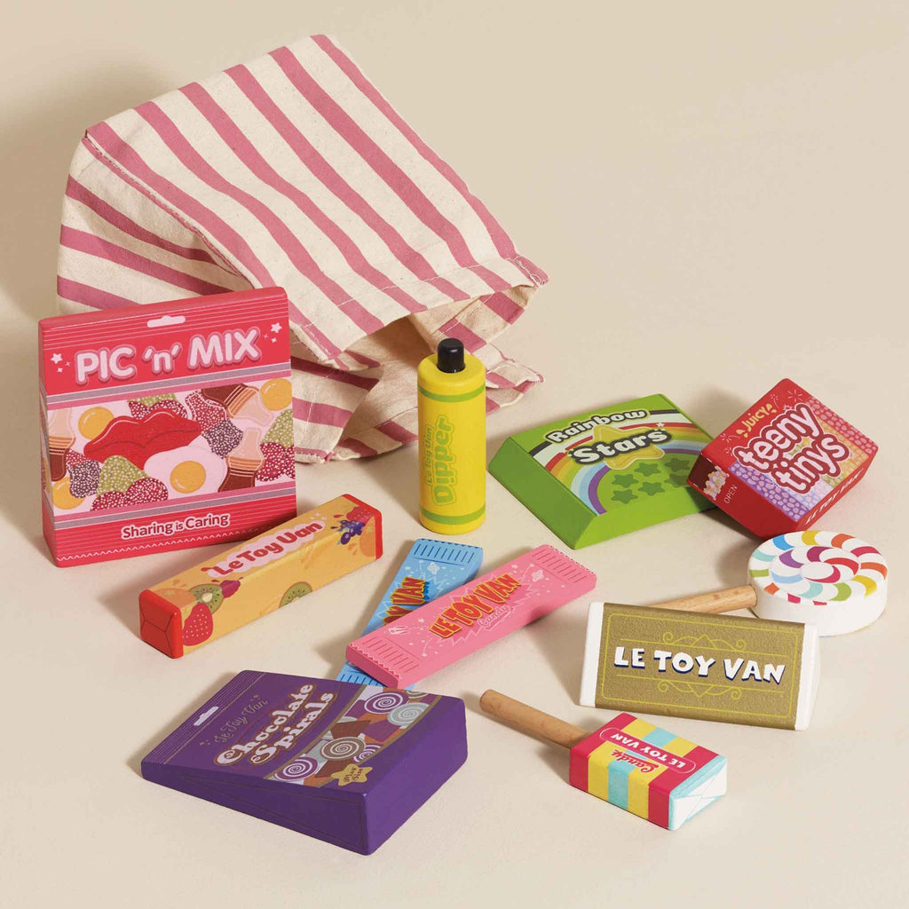 A vibrant assortment of colorful toy candies. Playful and cheerful atmosphere.