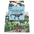 Rex London Prehistoric Land 24 piece mini puzzle box on top of the completed dinosaur-themed jigsaw puzzle.