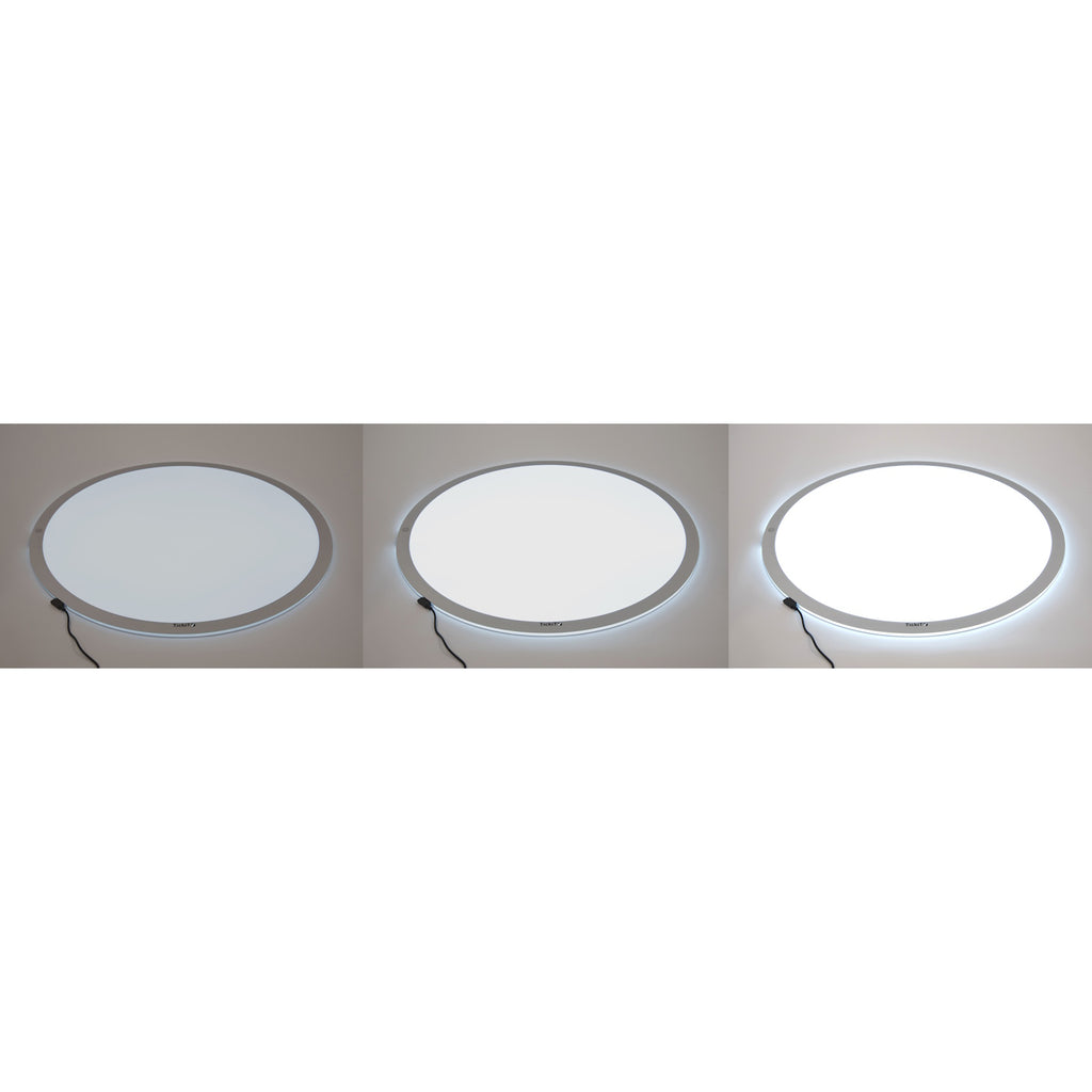 A circular LED panel with adjustable brightness and color-changing options, ideal for sensory play, color exploration, and interactive learning.