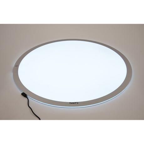 A circular LED panel with adjustable brightness and color-changing options, ideal for sensory play, color exploration, and interactive learning.