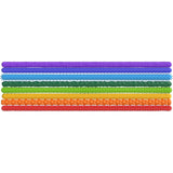 Eight colorful sensory fidget sticks with various textures stacked horizontally.