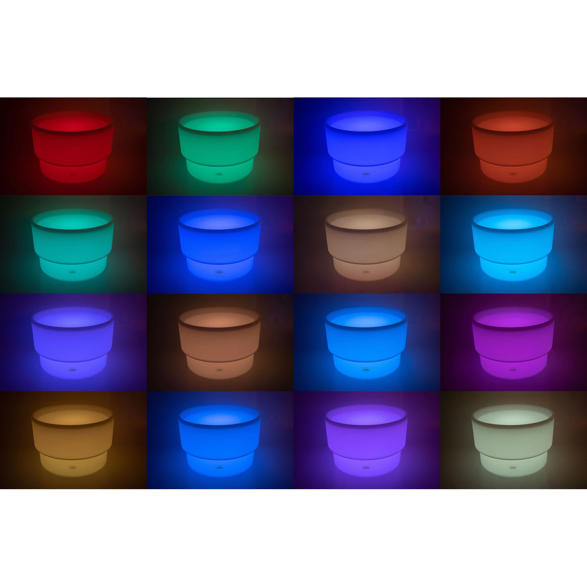 An illuminated LED table with a deep circular well, designed for sensory play, color exploration, and interactive learning activities.