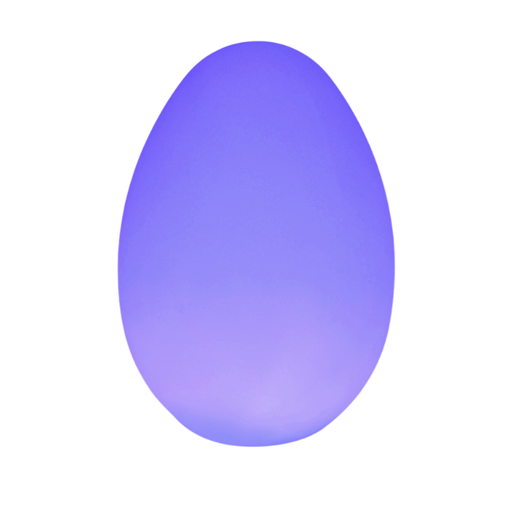 A large, color-changing LED egg light designed to create a calming sensory environment and support mood regulation and sensory exploration.