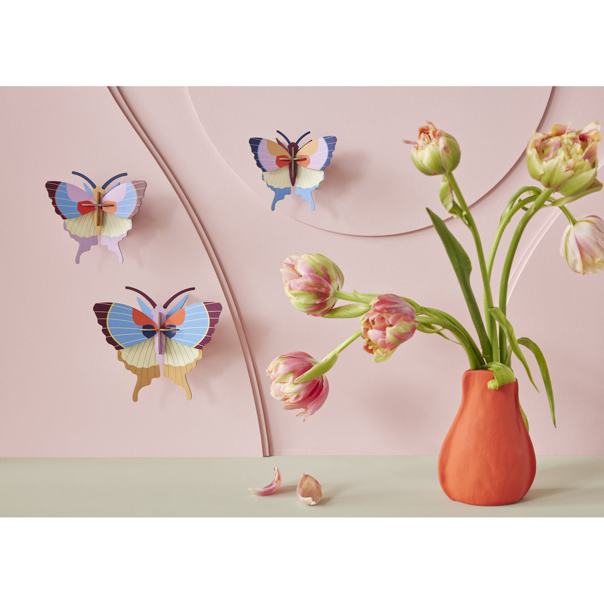 Studio Roof Set of 3 Plum Fringe Butterflies