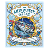 Book cover for 'The Shipwreck Atlas' featuring a sunken ship underwater framed by nautical motifs.