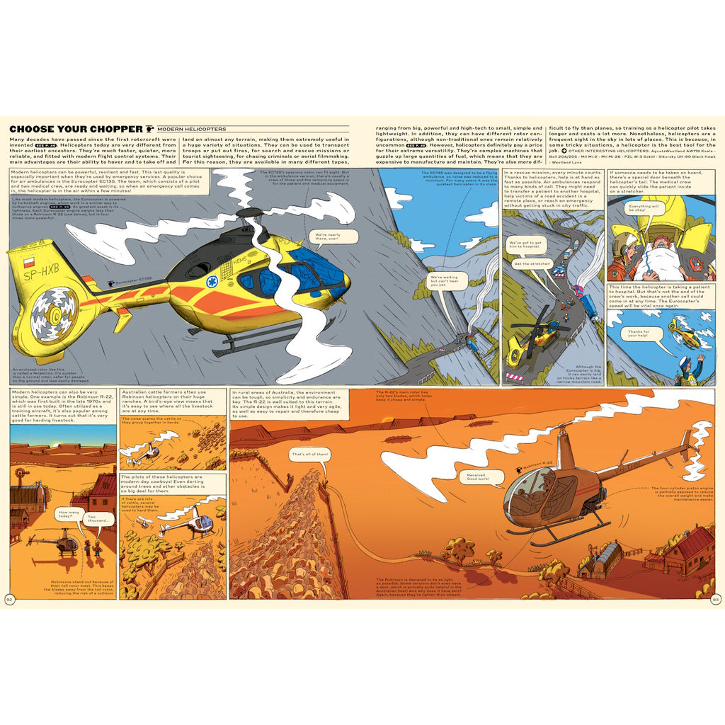 Sky High: A Soaring History of Aviation hardcover children's book, featuring vintage-style illustrations of airplanes in flight—an educational and inspiring journey through the history of aviation, perfect for young readers interested in flight and innovation.