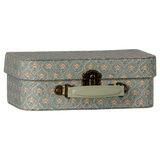 Maileg small 2-piece suitcase set in Michette floral pattern with a mint green handle.