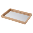 A compact wooden tray with a mirrored base, perfect for sensory play, loose parts exploration, and visual perception activities.