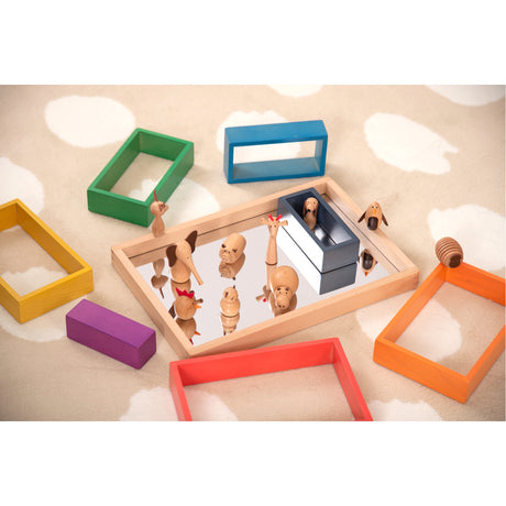 Small Wooden Mirror Tray