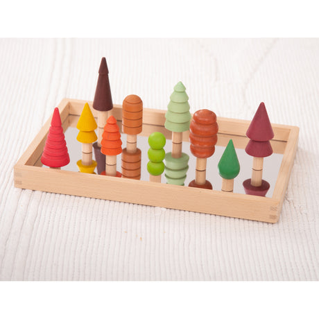 Small Wooden Mirror Tray