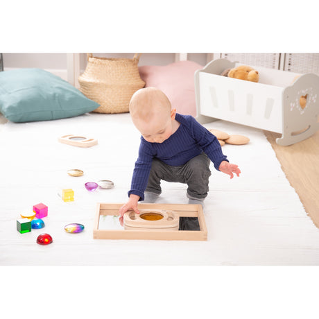 Small Wooden Mirror Tray