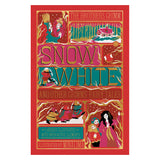 Illustrated book cover of Snow White and Other Grimms' Fairy Tales by MinaLima with colorful, folk-style artwork.