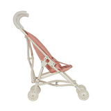 Olli Ella Sollie Stroller in Rose pink, side view toy doll stroller.