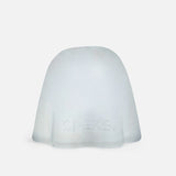 Front view of a translucent white silicone ghost container with the embossed text SPEKS on a white background.