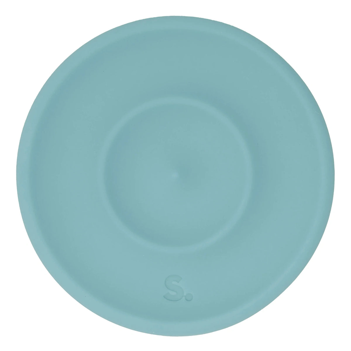 Circular light green silicone sensory sticker with smooth, concentric ridge design.