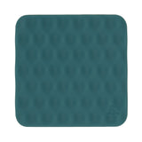 Square dark green silicone sensory sticker with a mesh-like textured pattern.