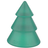Front view of a green silicone Speks tree fidget toy.