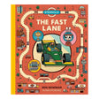 Front cover of Stemville: The Fast Lane children's book by Ben Newman, featuring a green race car on a winding track.