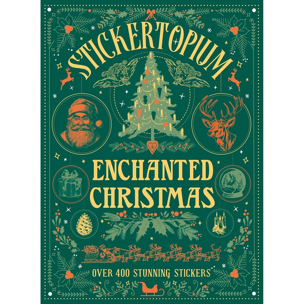 A festive sticker activity book filled with magical Christmas scenes, where children can use stickers to create their own holiday magic and bring the enchanted world to life.