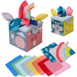 Taf Toys Kimmy Koala Wonder Tissue Box with colorful fabric tissues and organza scarves.